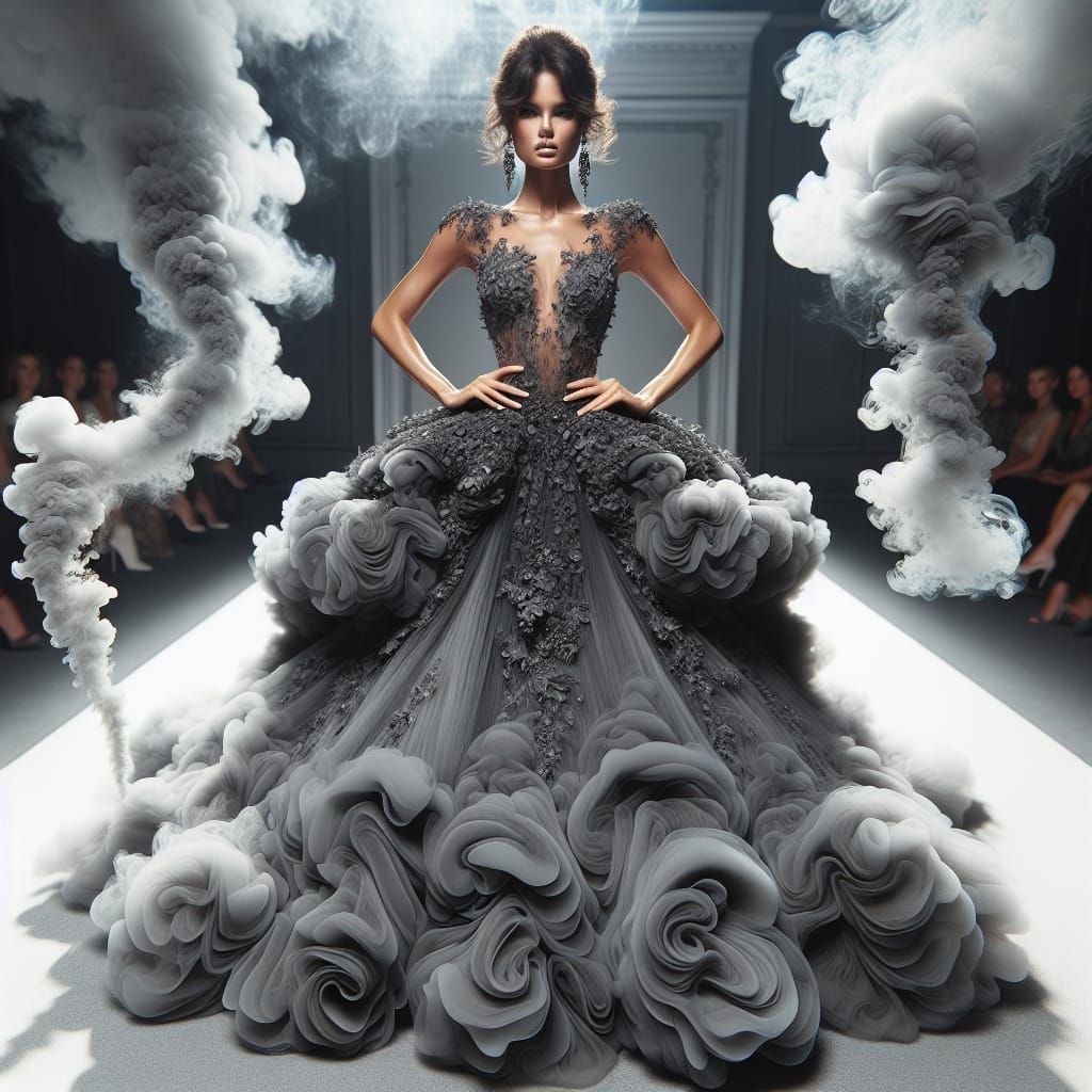 Smokey Grey Haute Couture Gown  by @Znarf