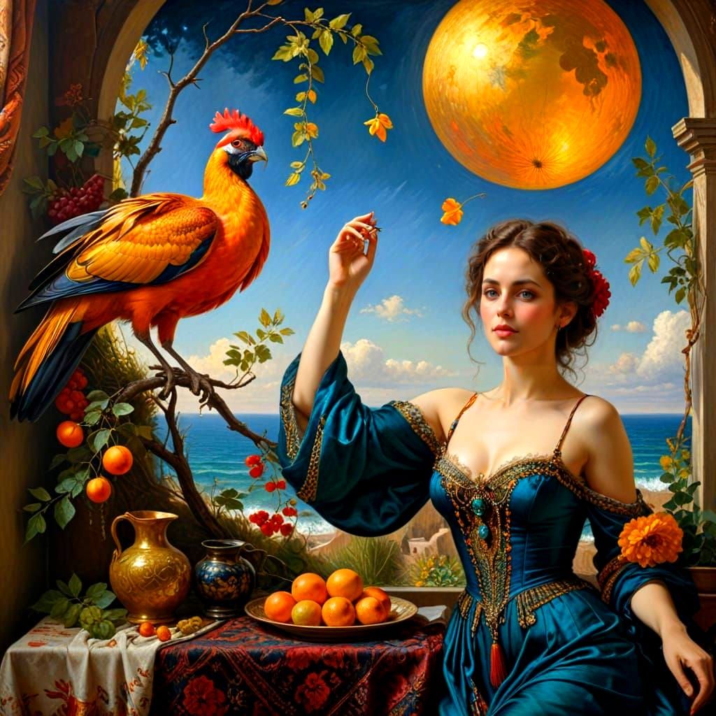 Hyperrealistic Portrait of a Confident Lady in Vibrant Color...