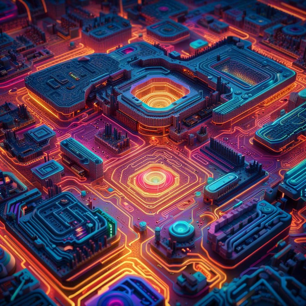 a maze of circuitry ii - AI Generated Artwork - NightCafe Creator