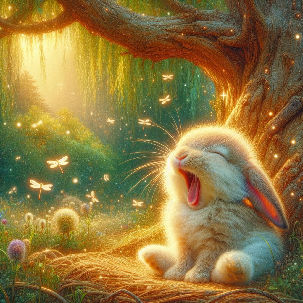 rabbit yawning