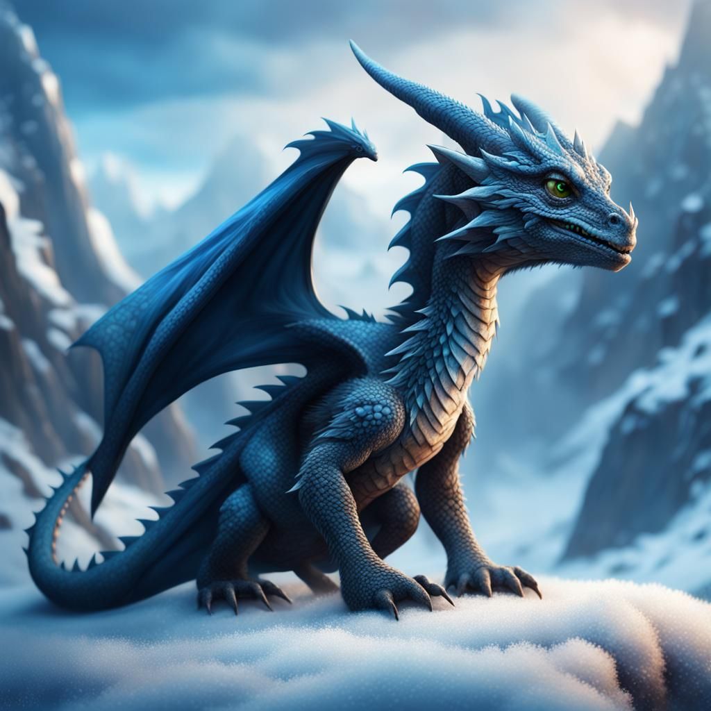 Baby Ice Dragon - AI Generated Artwork - NightCafe Creator