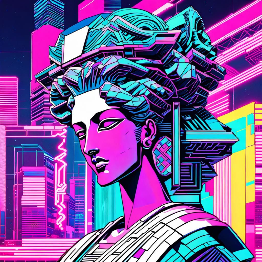 Vaporwave Lady AI Generated Artwork NightCafe Creator