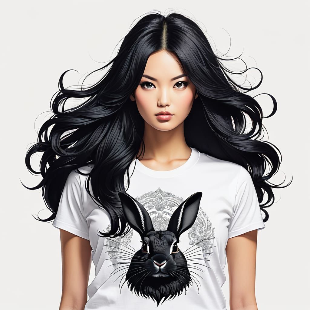 Moon and rabbits t-shirts