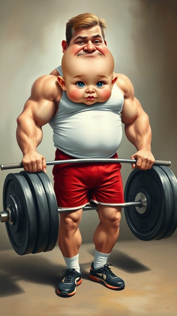 baby faced weight lifter  by @asbestos_monkey