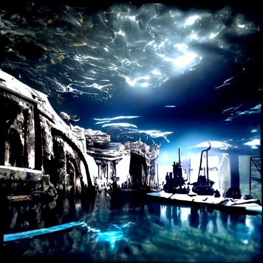 Underwater Hellscape in Matte Painting Style