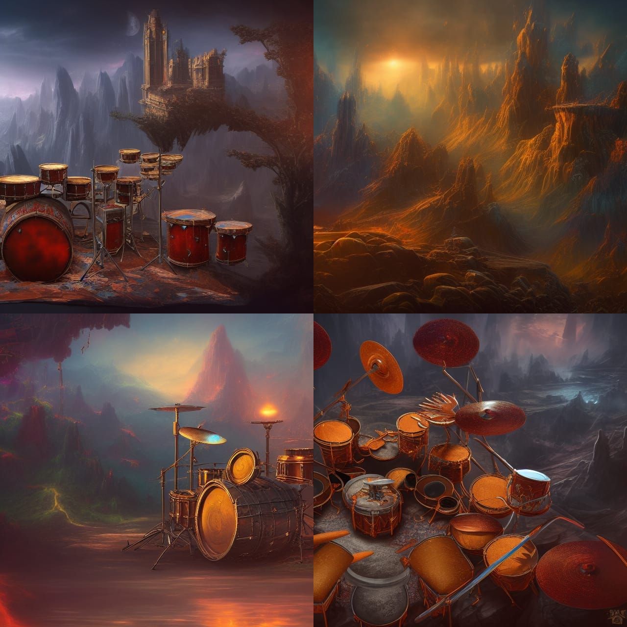 GOD's Drumset detailed matte painting, deep color, fantastic...
