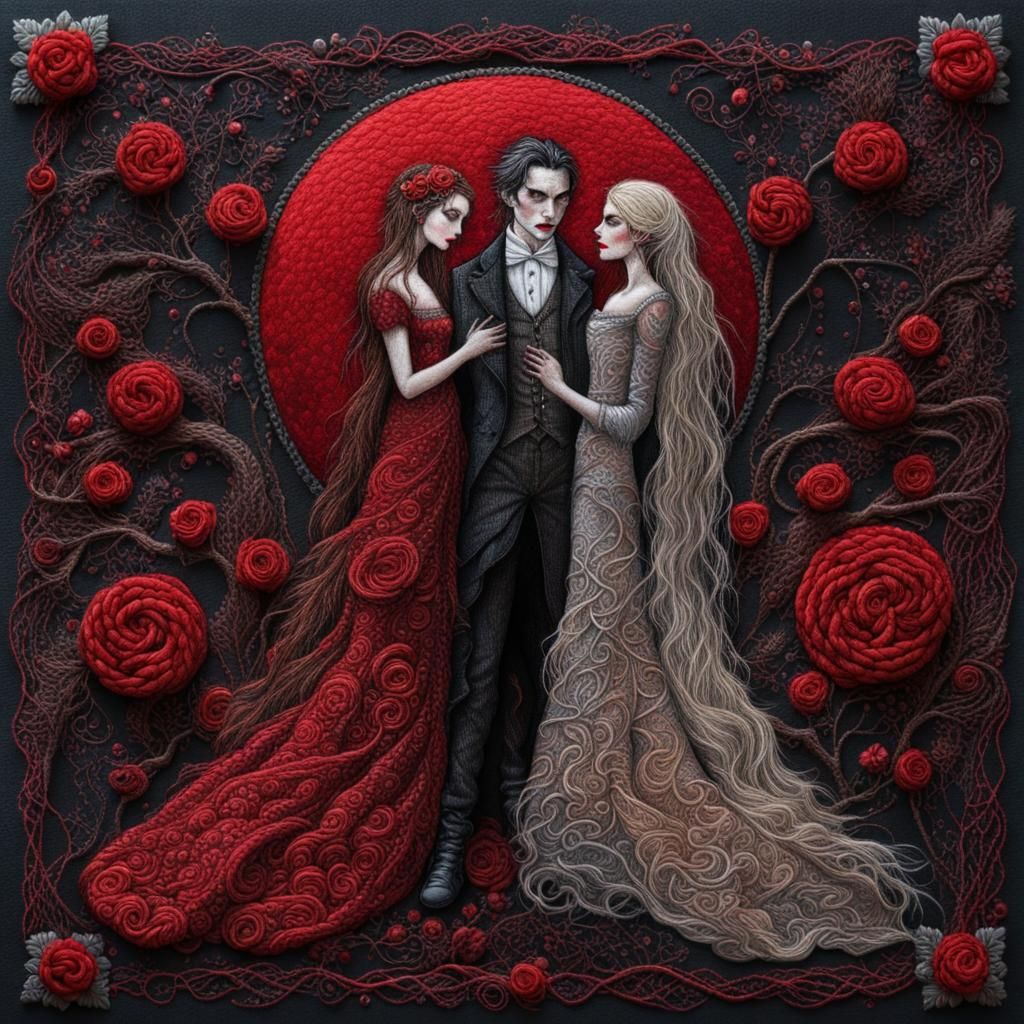 Vampire threesome - AI Generated Artwork - NightCafe Creator