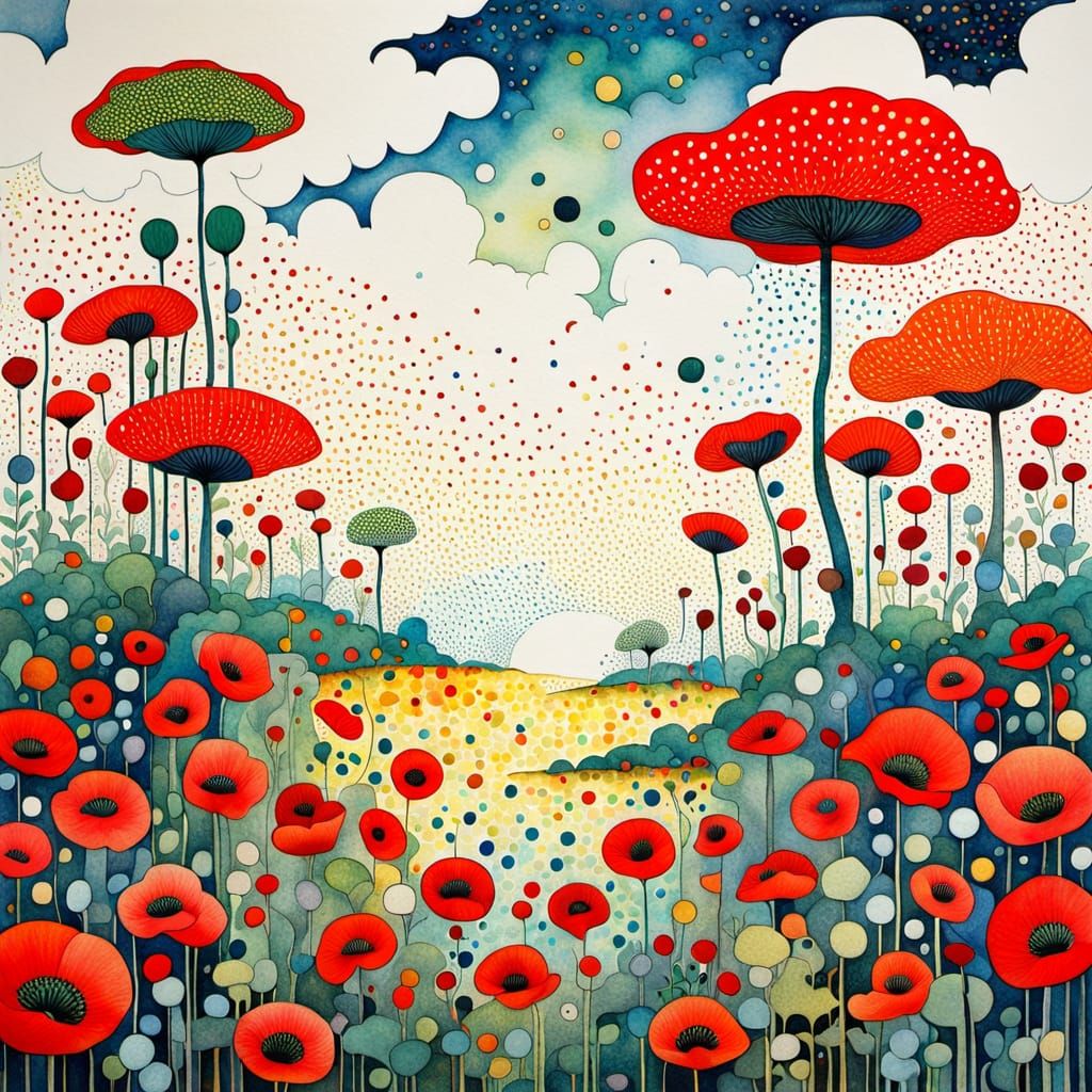 "Rise from the darkness as a poppy rises from the earth "  by @Jen