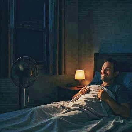 When you can turn off the fan AND pull the comfy bed sheet o...