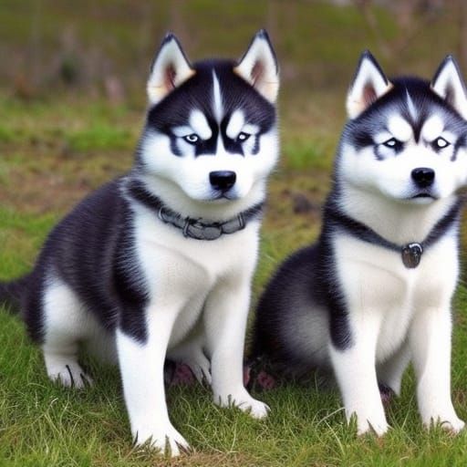 cute huskies