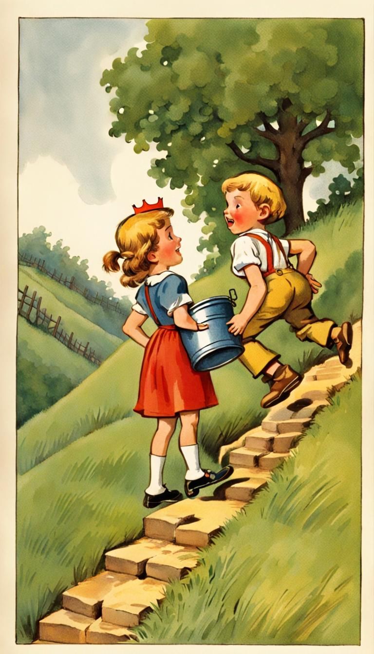 Jack and Jill went up the hill, To fetch a pail of water. Jack fell