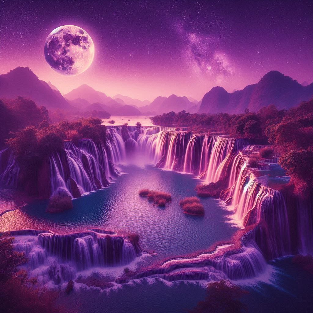 A BEAUTIFUL MASTERPIECE OF GEL PURPLE  LANDSCAPE