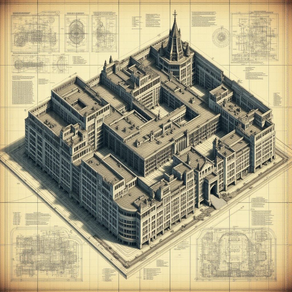<lora:Rough Schematic:1.0> Imagine an insanely detailed schematic of the layout of the Stanely Hotel in Colorado, in the style of Rough Sche...