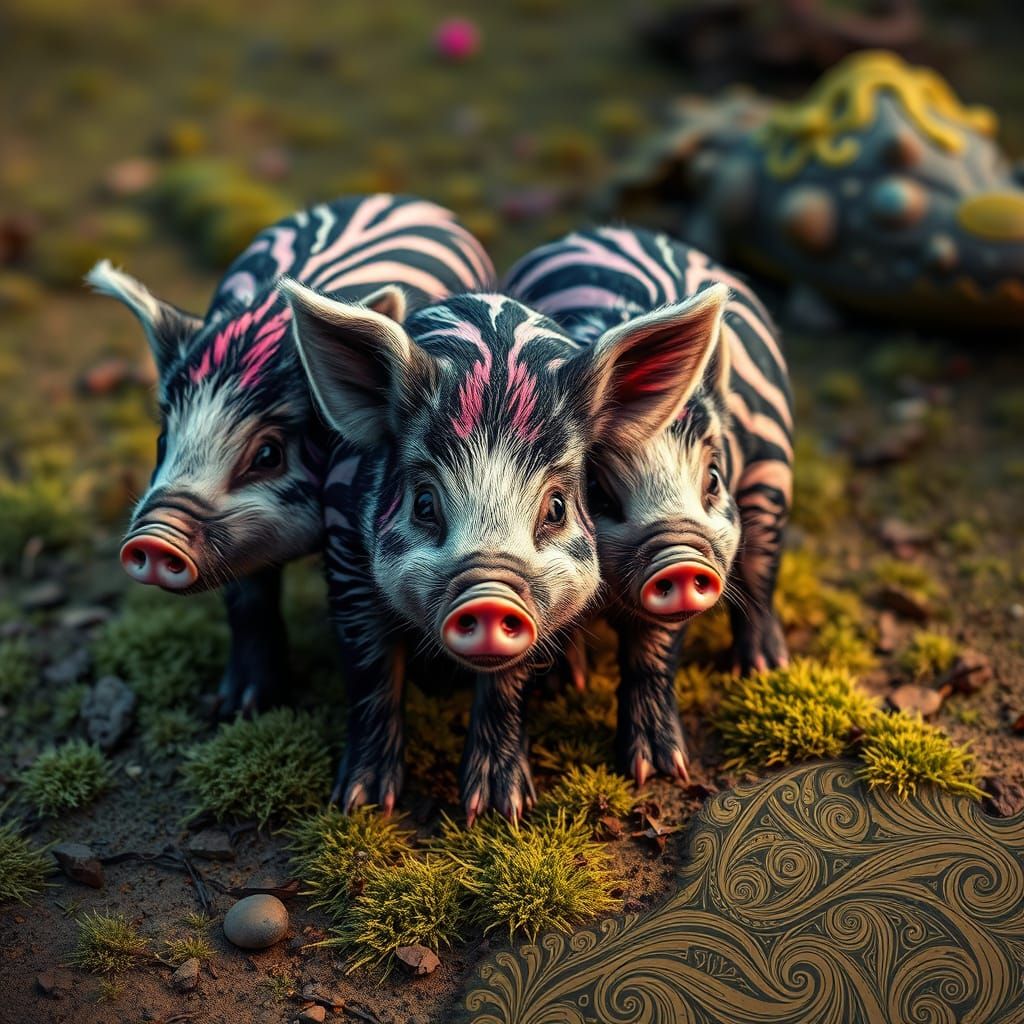 Magical Wild boar Piglets 