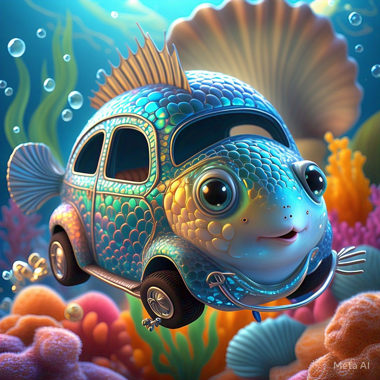 Rare Hamsterbugfin in a coralbed