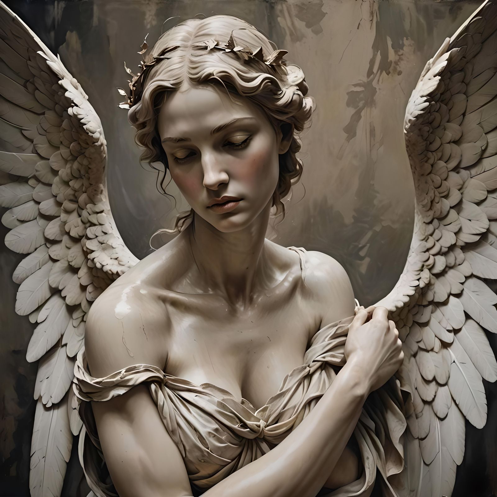 The suffering of an angel.  by @Andrachiel