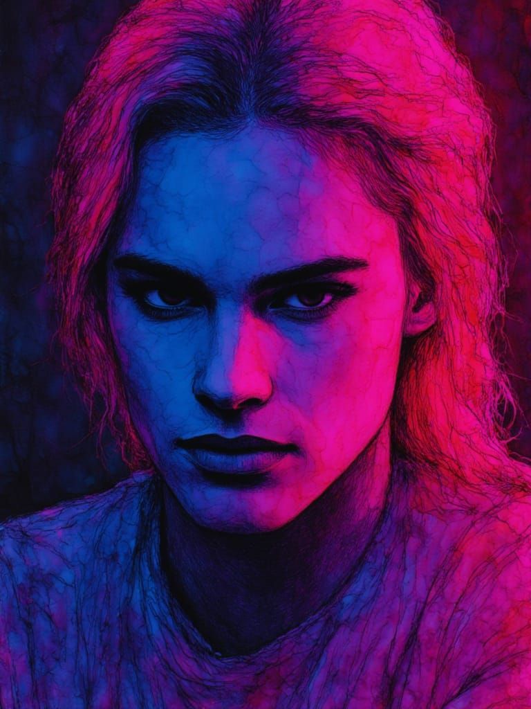 <lora:Neon Alcohol Ink:1.0> male portrait, created in neon alcohol ink