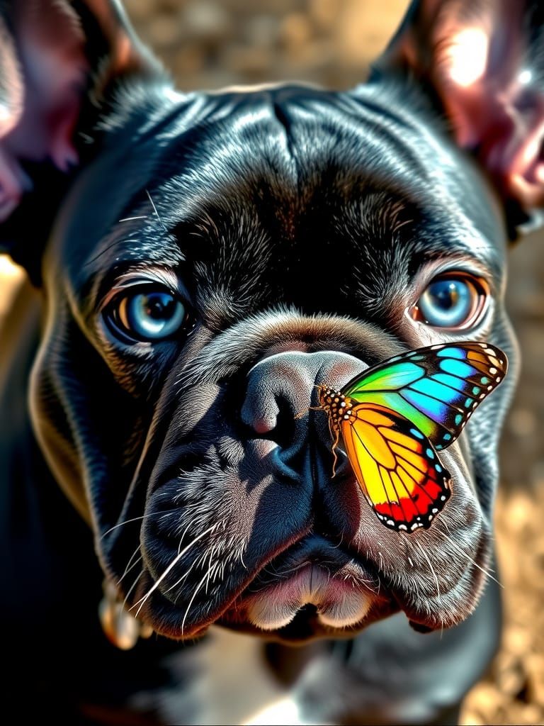 The dog and the butterfly   by @Gonnutzie