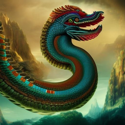 Quetzalcoatl the feathered snake