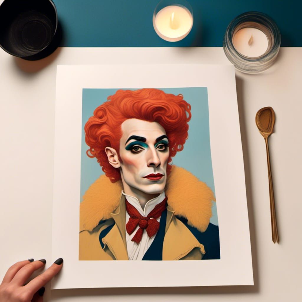 A handsome French drag king in the style of <lora:Drag Poste...