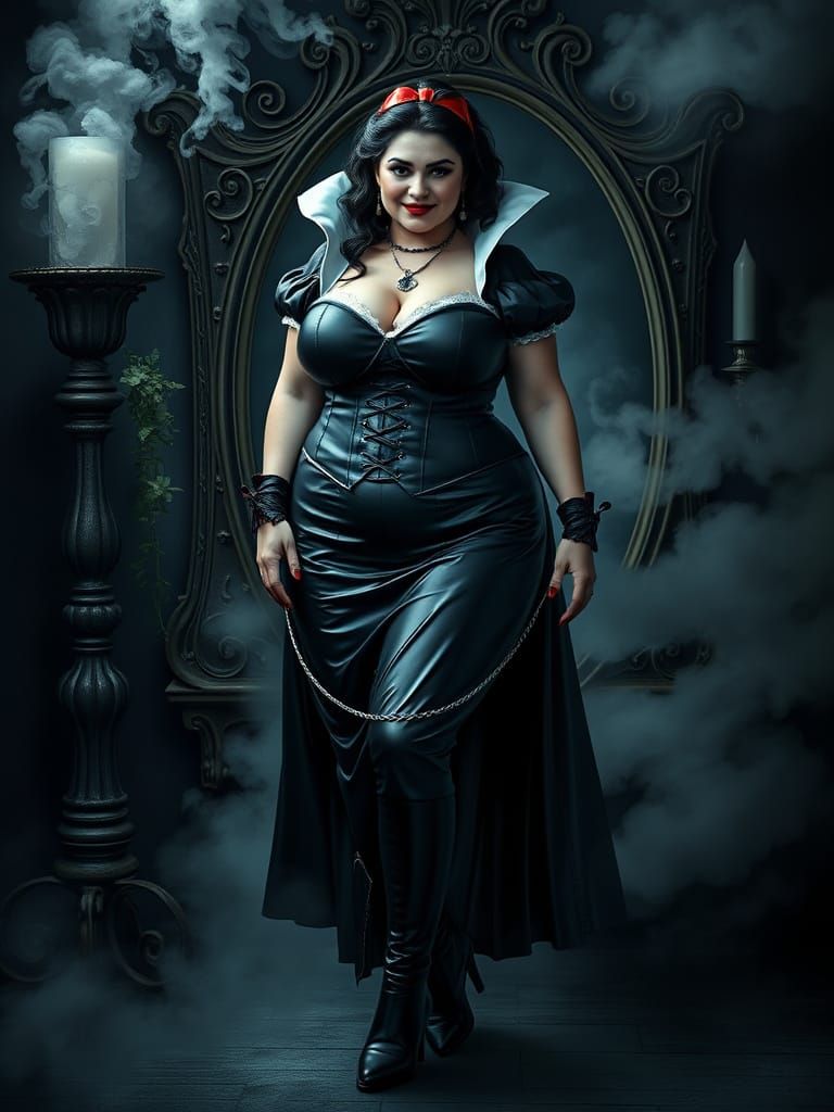 Snow White as Villain in Dark Mirror Scene