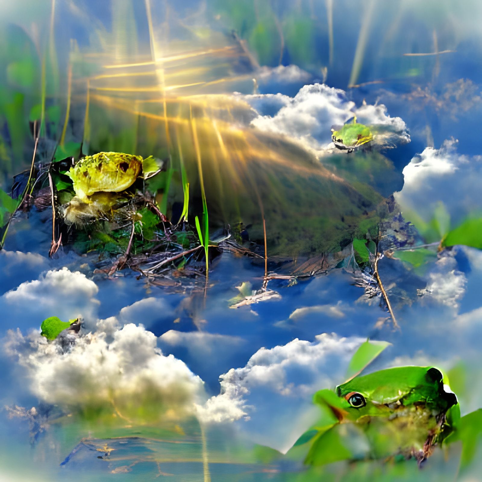 shades of green swamp toad - Green Swamp Toad in Divine Suns...
