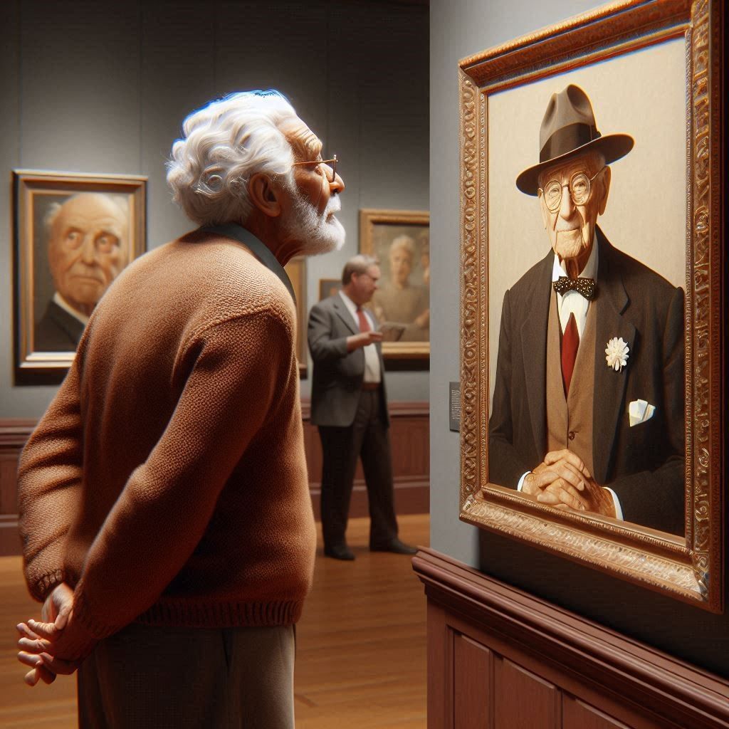 Looking at a portret