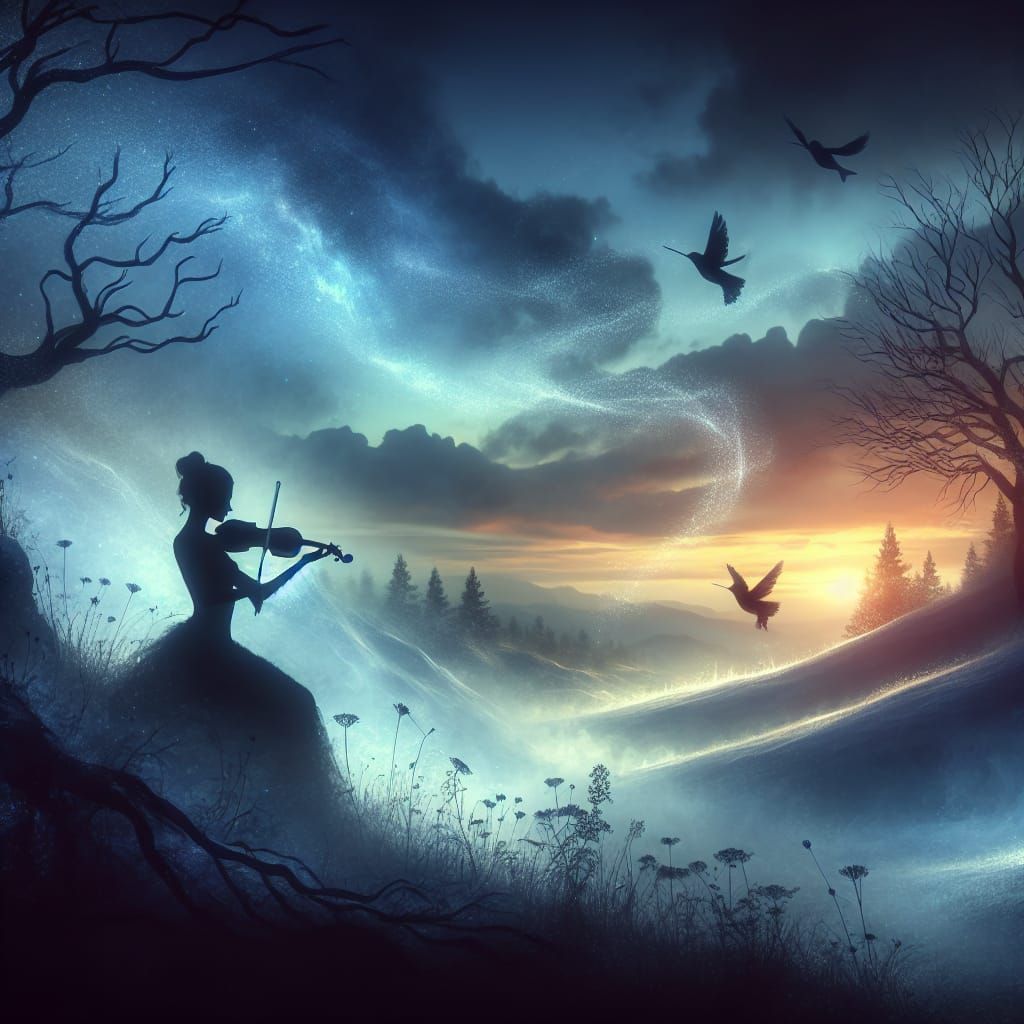 A silhouette of a beautiful woman playing the violin. silhouette art. the sillhouete has the beauty of ...  by @IylaPhotography