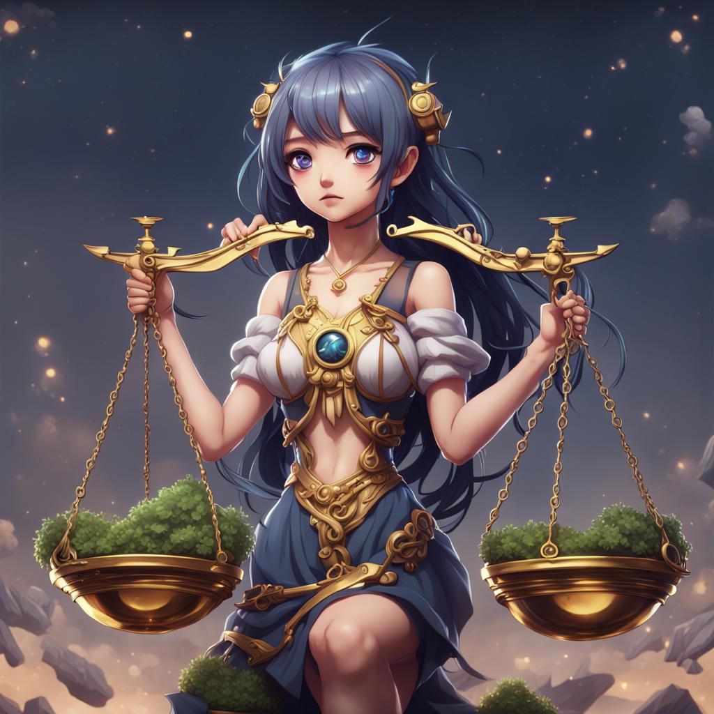 Cute Libra anime girl - Zodiac collection - AI Generated Artwork -  NightCafe Creator