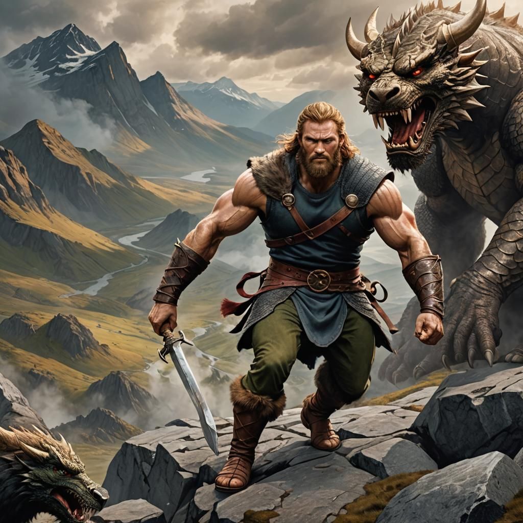 Beowulf and monster