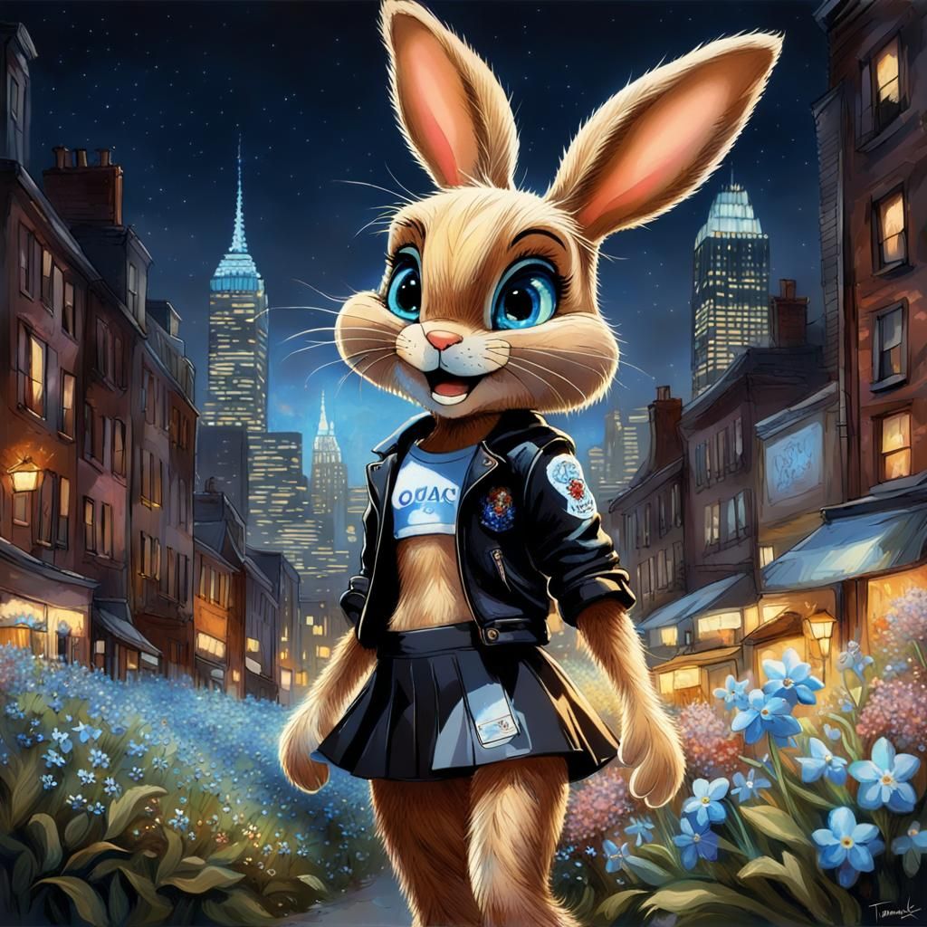 Super cute Lola Bunny (correct anatomy), dressed in a black ...