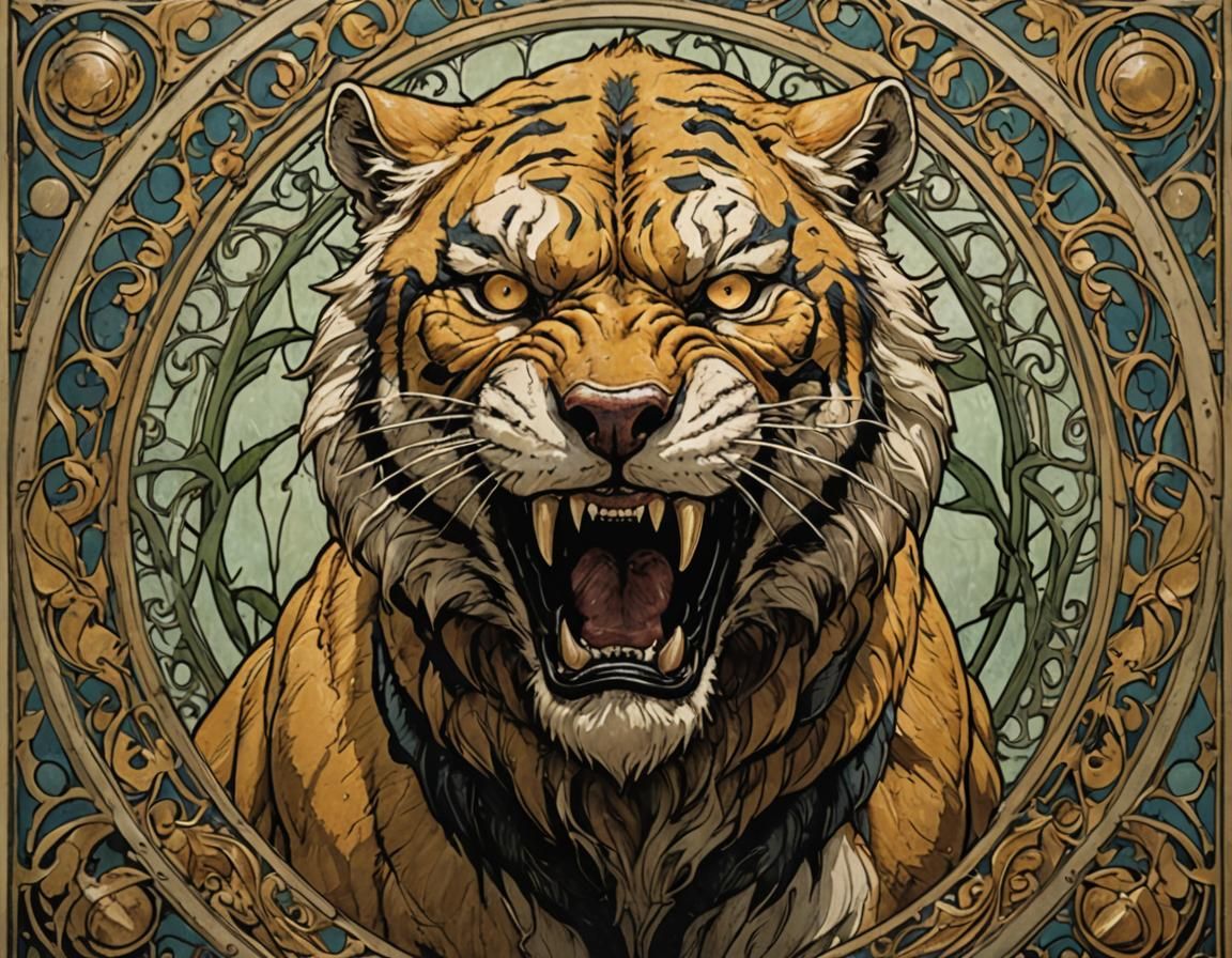 Tiger illustration - AI Generated Artwork - NightCafe Creator