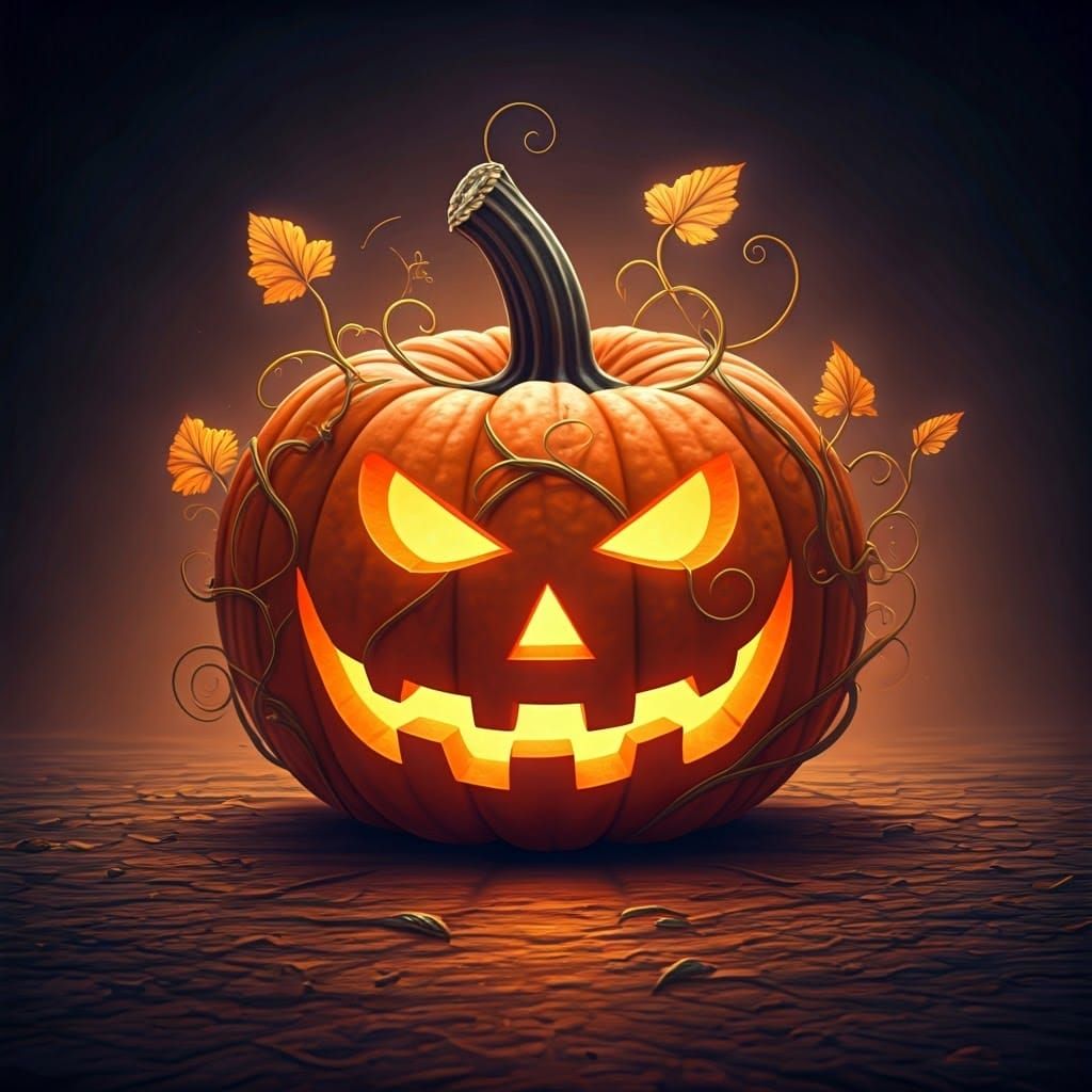 Mystical Glowing Pumpkin in Dreamy Luminescence