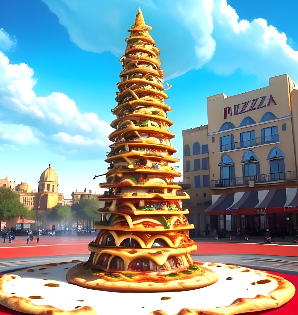  torre de pizza   by @leon