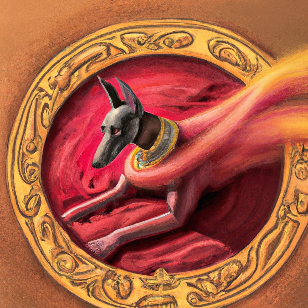 The Egyptian god Anubis appeared out of nowhere in a swirl o...