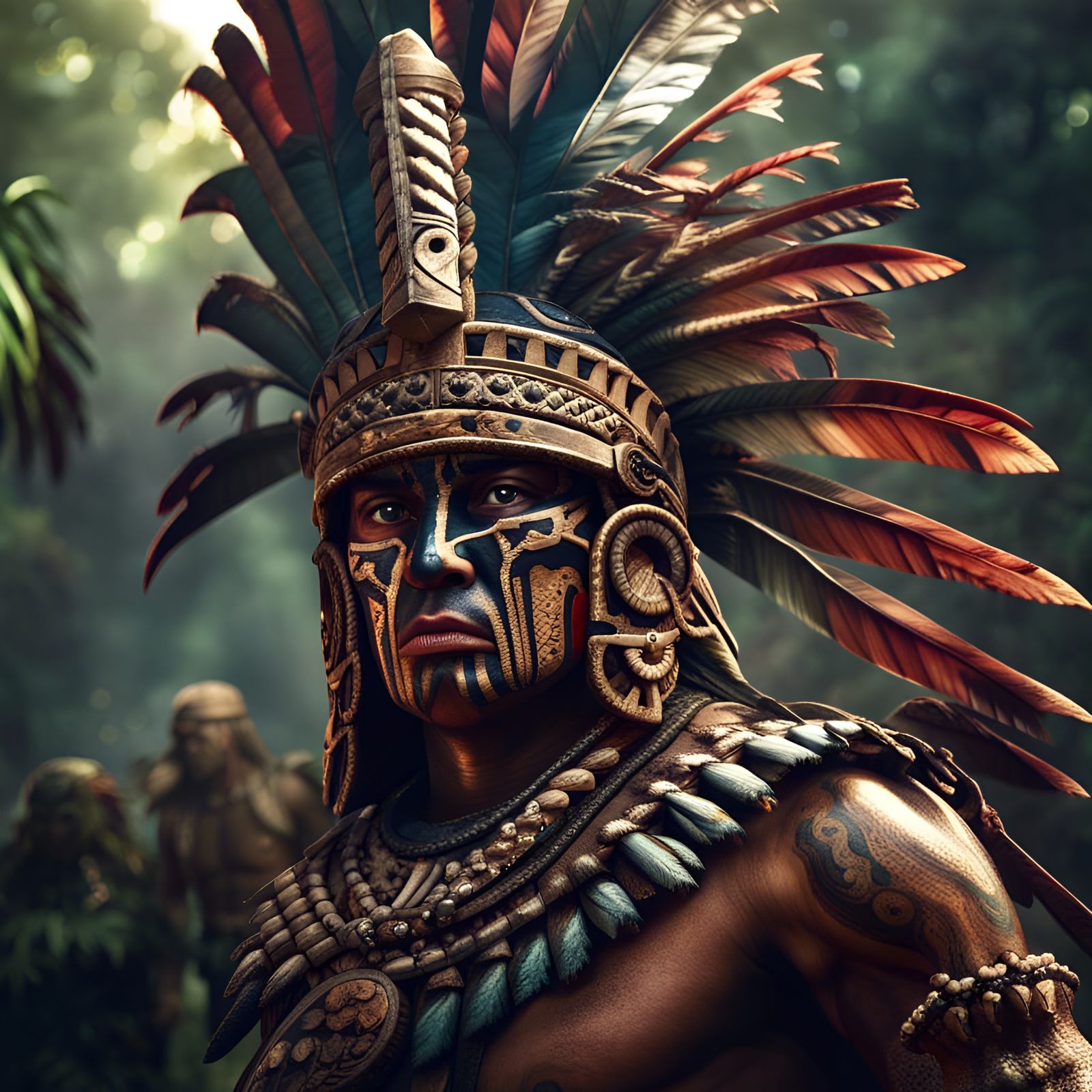 Aztec warrior ready for battle - AI Generated Artwork - NightCafe Creator