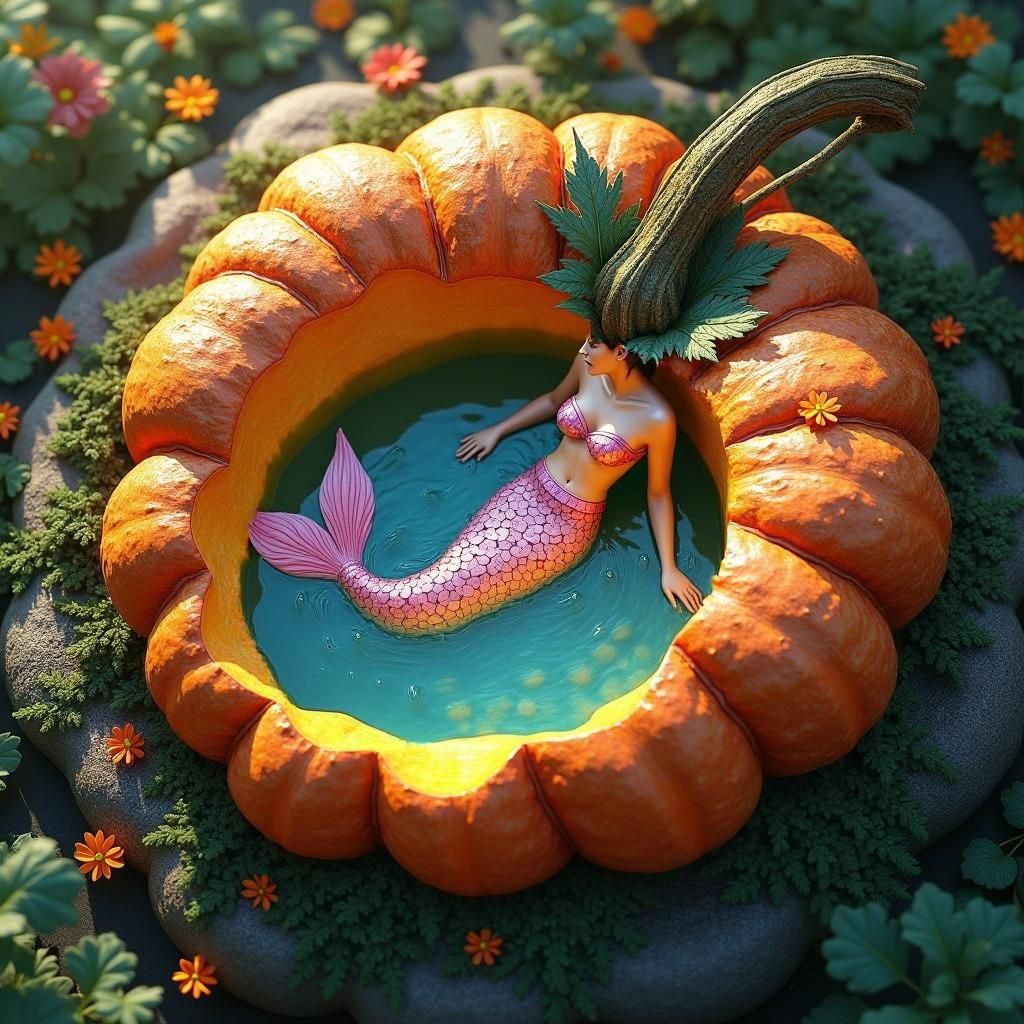 русалочка в бассейне
