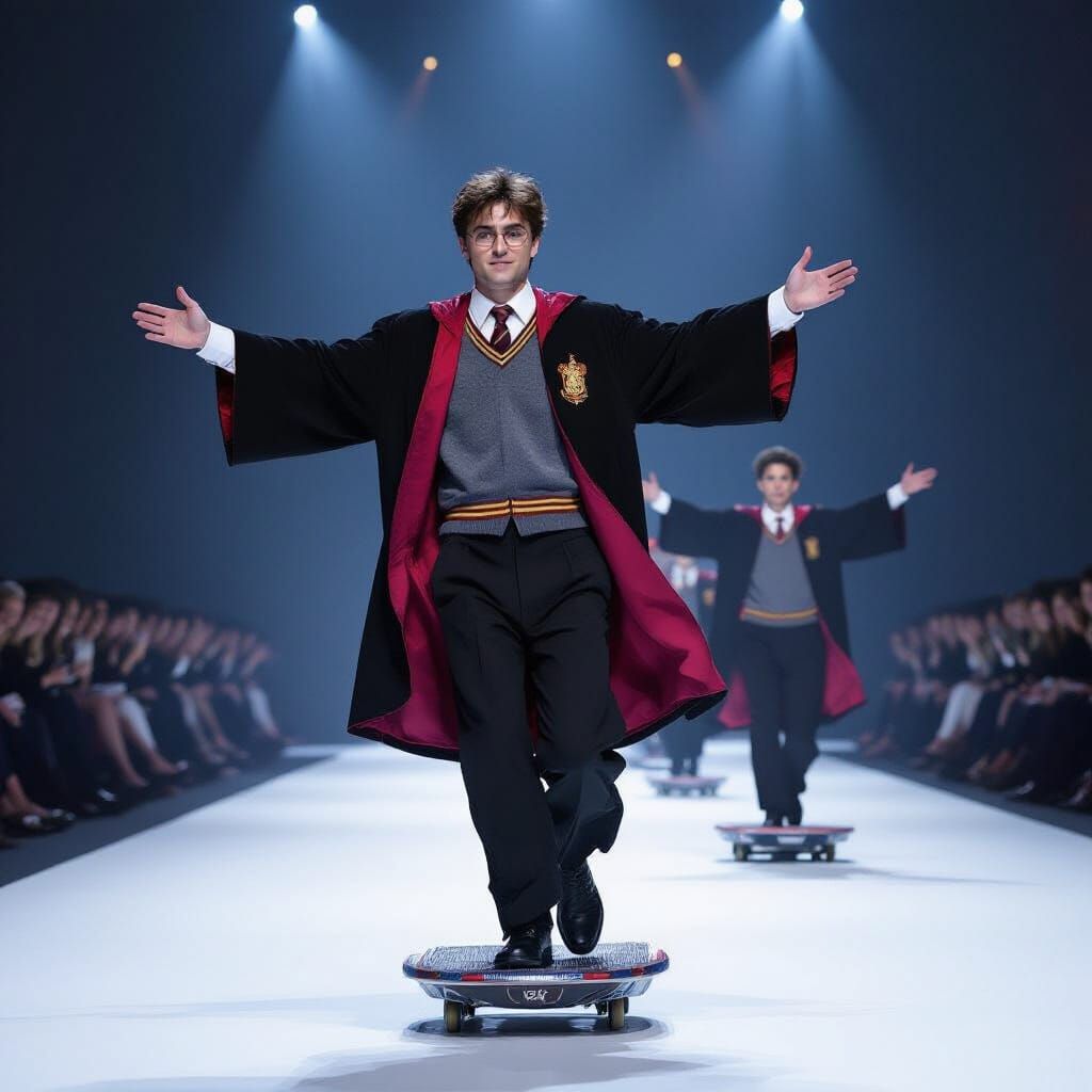 Harry Potter Seeks the Golden Snitch in Quidditch