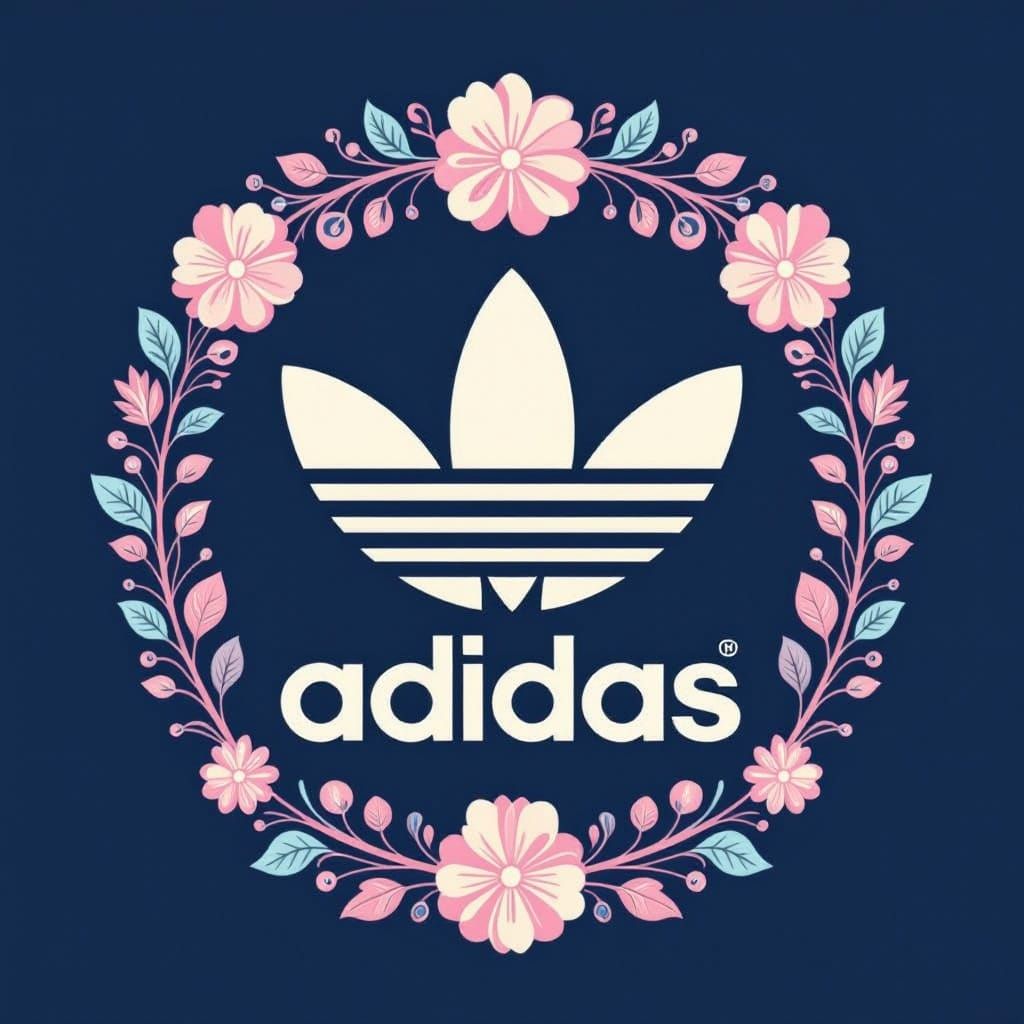Modern Adidas Logo for Girls in Pastel Vector Style