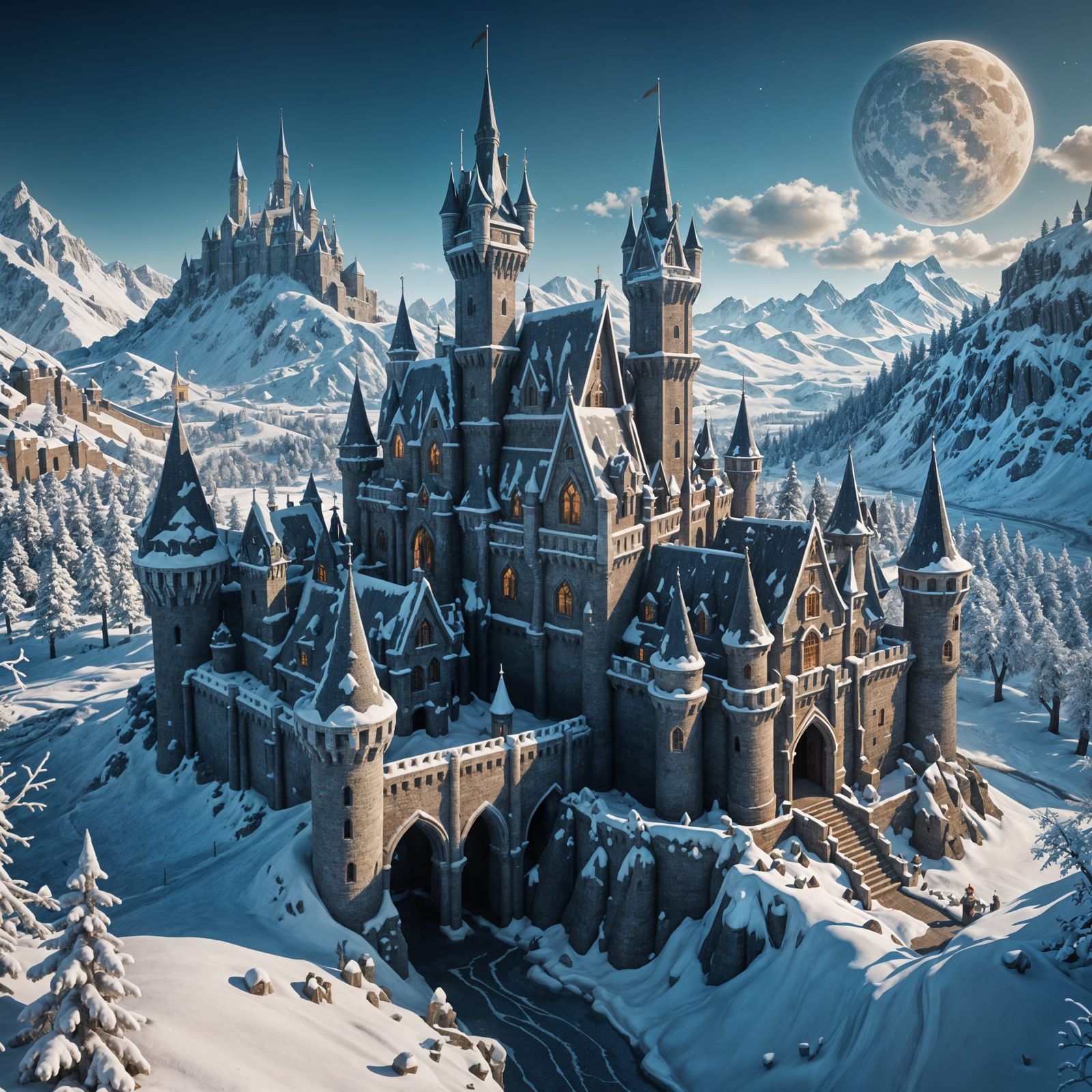Medievil kingdom in winter  by @Elvenangel