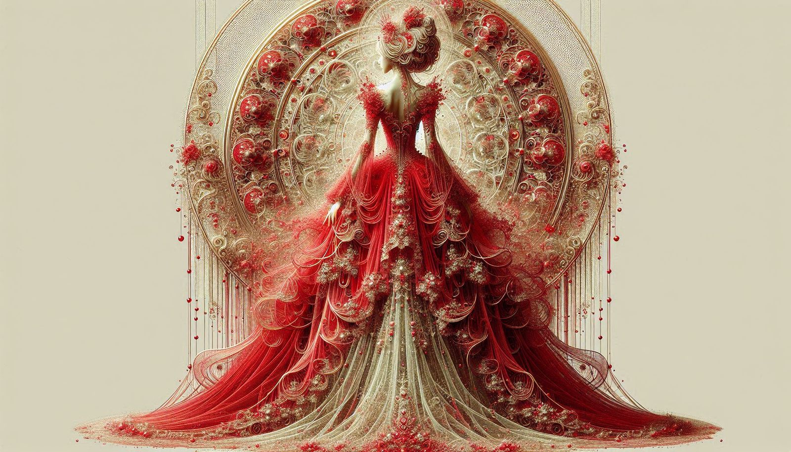 Woman in a beautiful dress