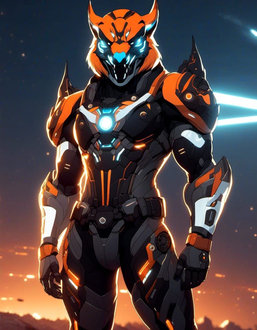 Outdoor picture of a Furrie Protogen citizen with face helm....