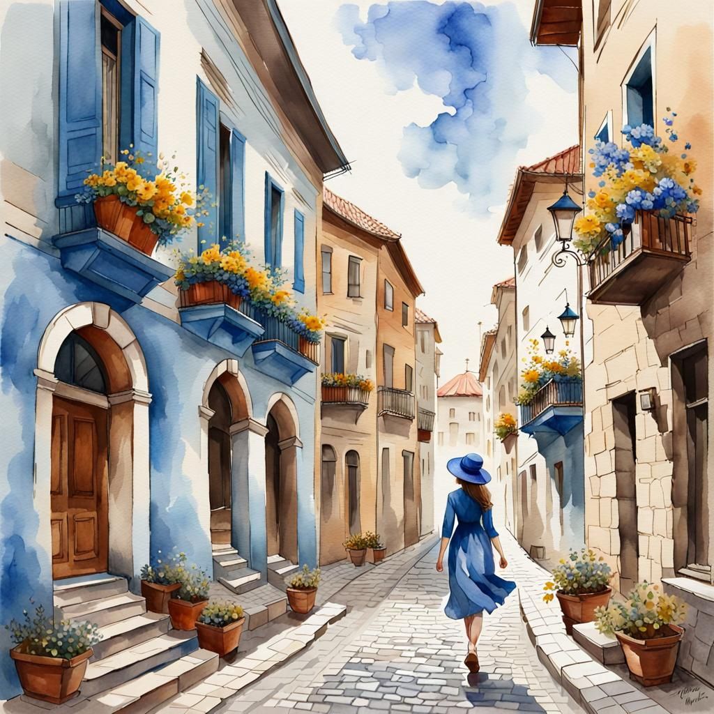 blue hat