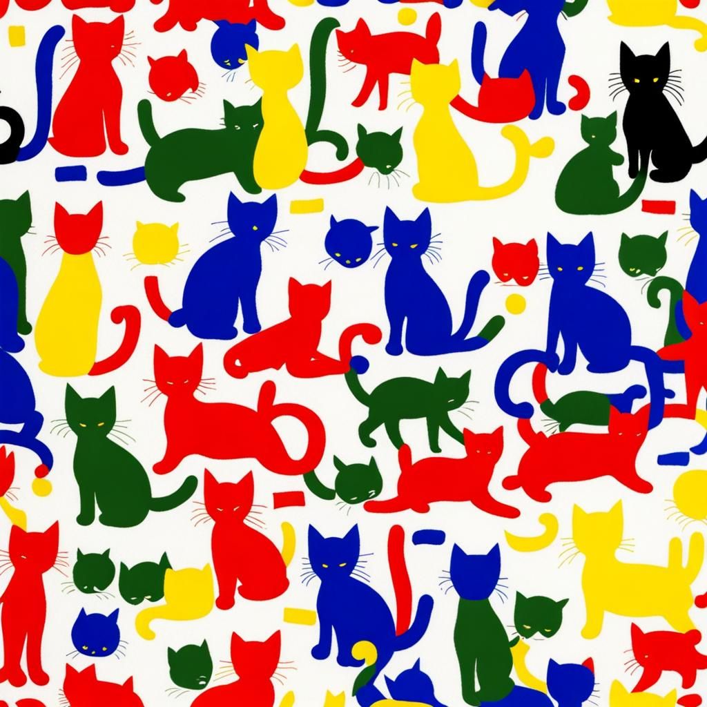 kittens in bold colours