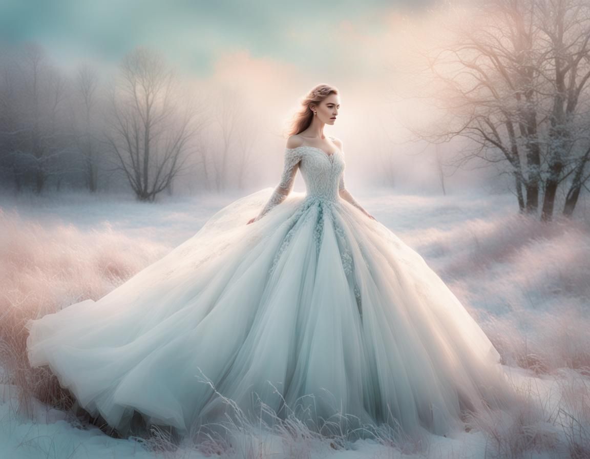 snow white ball gown - AI Generated Artwork - NightCafe Creator