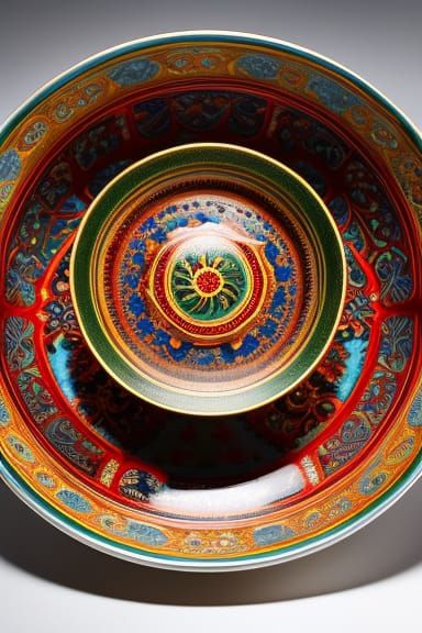 Insanely detailed macro photograph of a fancy porcelain teac...