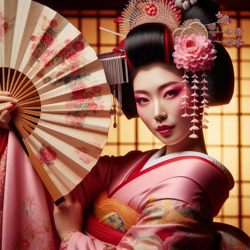 Beautiful Dancing Japanese Geisha
