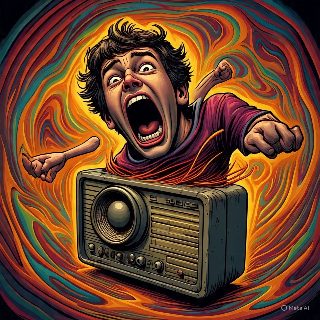 "As she turns the volume down, he's getting smaller with the...