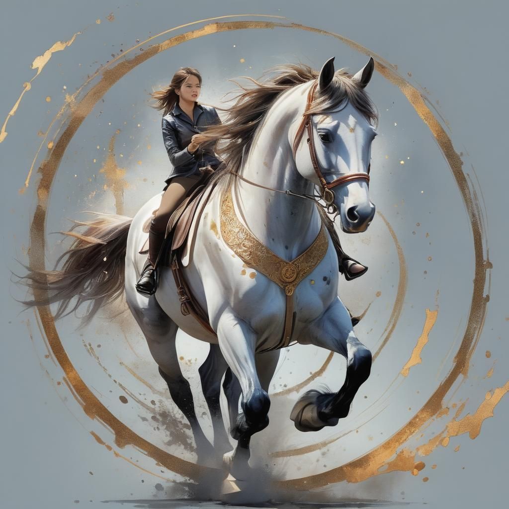 Riding a horse