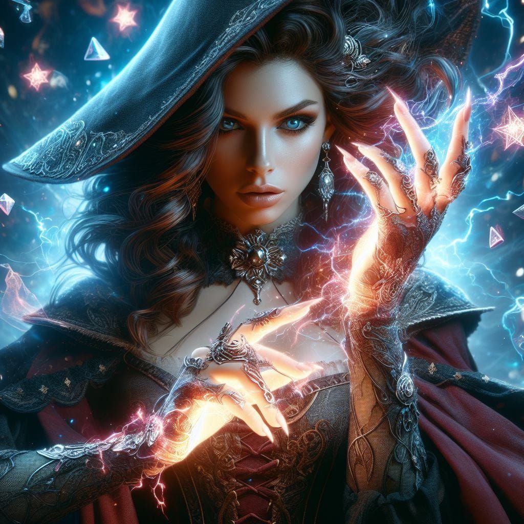 The air around a sorceress is charged with the latent power of her craft.   by @Jeanne